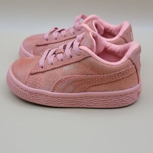Puma Suede Classic Mono Gold Slip On Toddler Shoes Size 5C Salmon Pink Kids